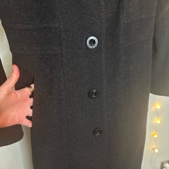 Anne Klein Charcoal Gray Wool & Cashmere Blend Coat - Picture 4 of 10